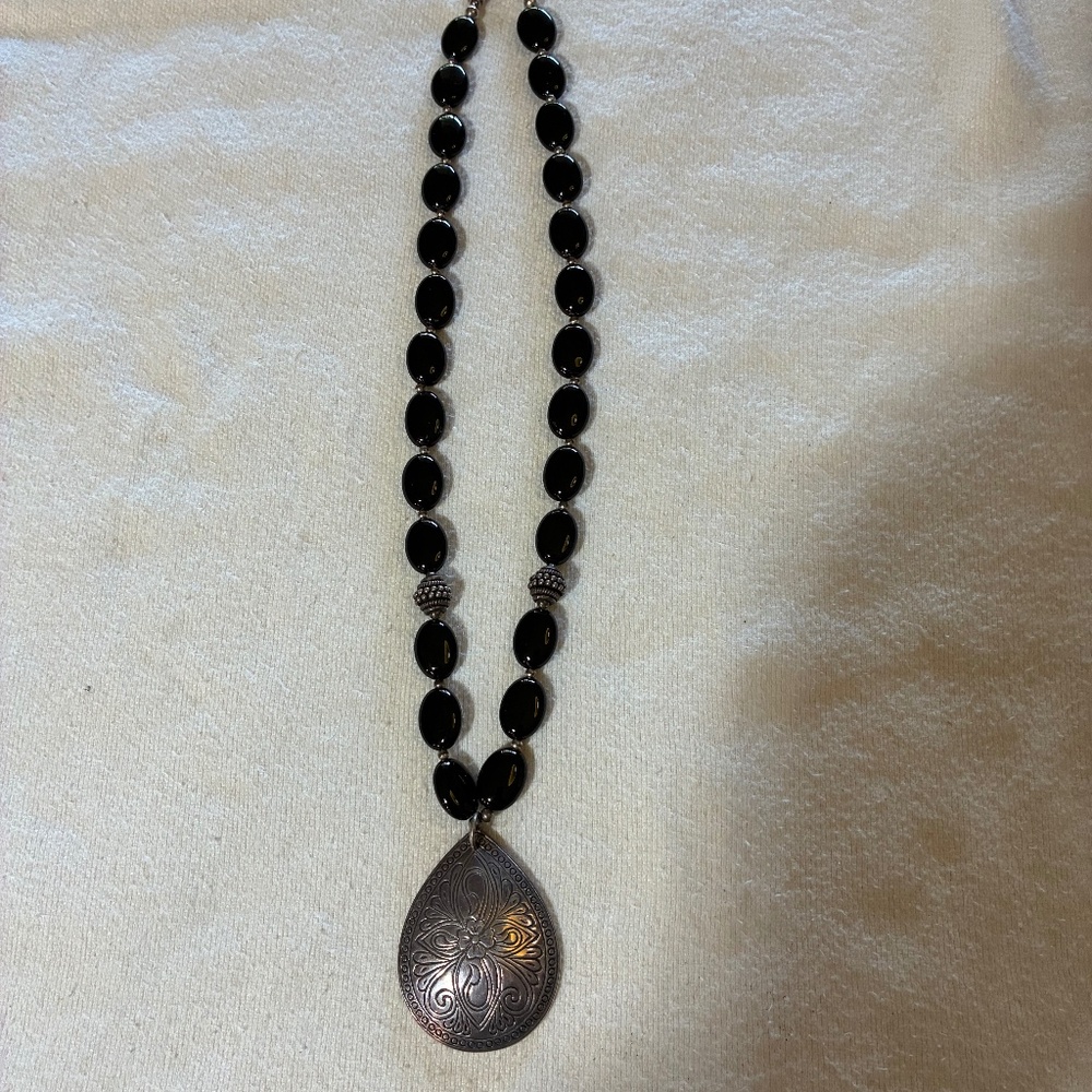 Black Onyx Sterling Silver Necklace